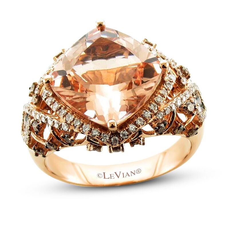 Le Vian Natural Morganite Ring 5/8 ct tw Diamonds 18K Strawberry Gold