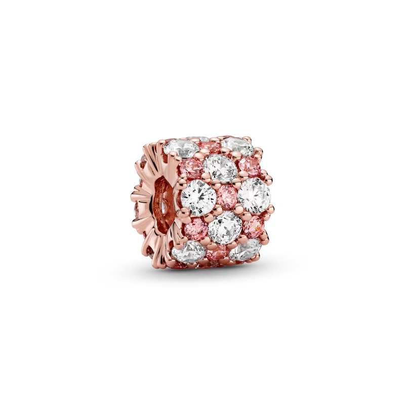 PANDORA Rose Pink & Clear Sparkle CZ Charm