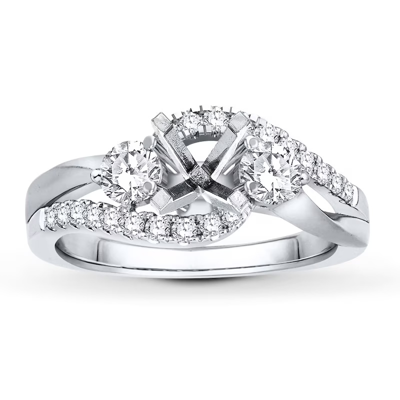 Previously Owned Colorless Diamond Ring Setting 5/8 ct tw 14K White Gold
