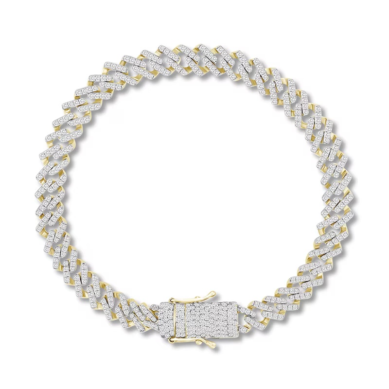 Men's Diamond Tennis Bracelet 4 ct tw Round 10K Yellow Gold
