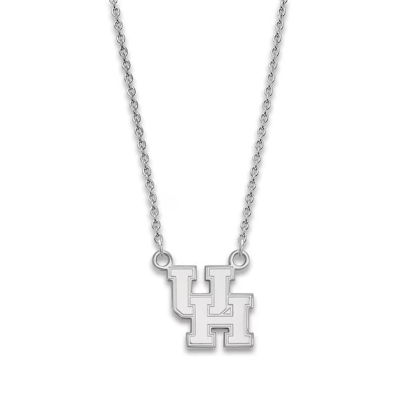 University of Houston Small Pendant Necklace Sterling Silver 18"