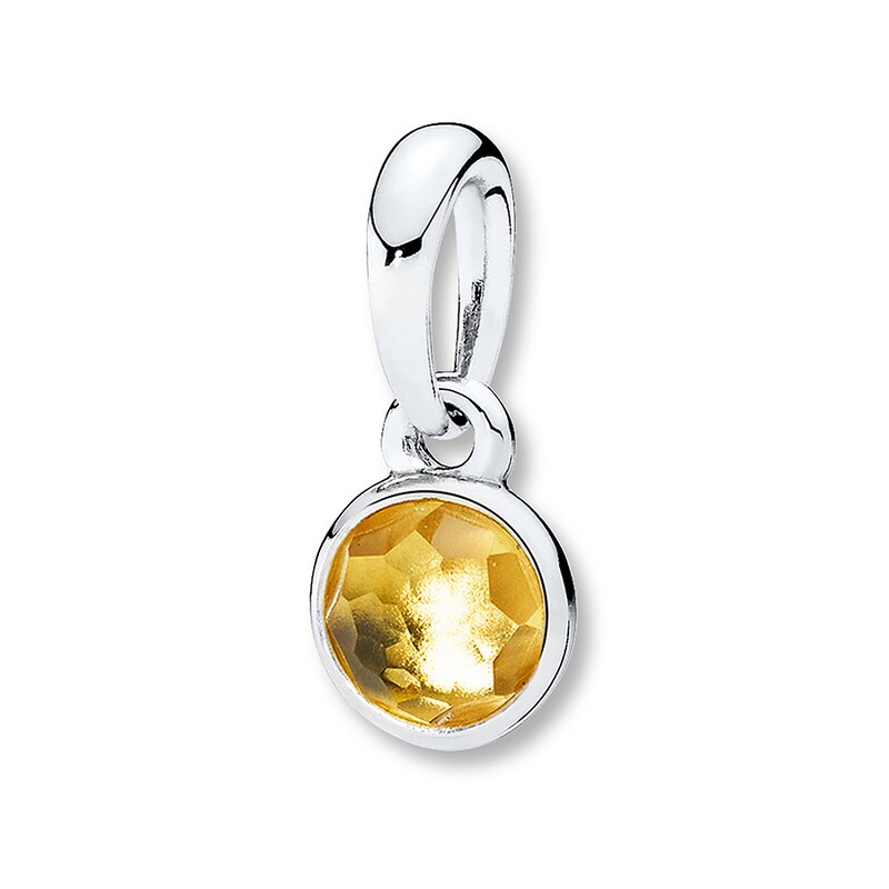 PANDORA Necklace Charm November Droplet Sterling Silver - No Returns or Exchanges